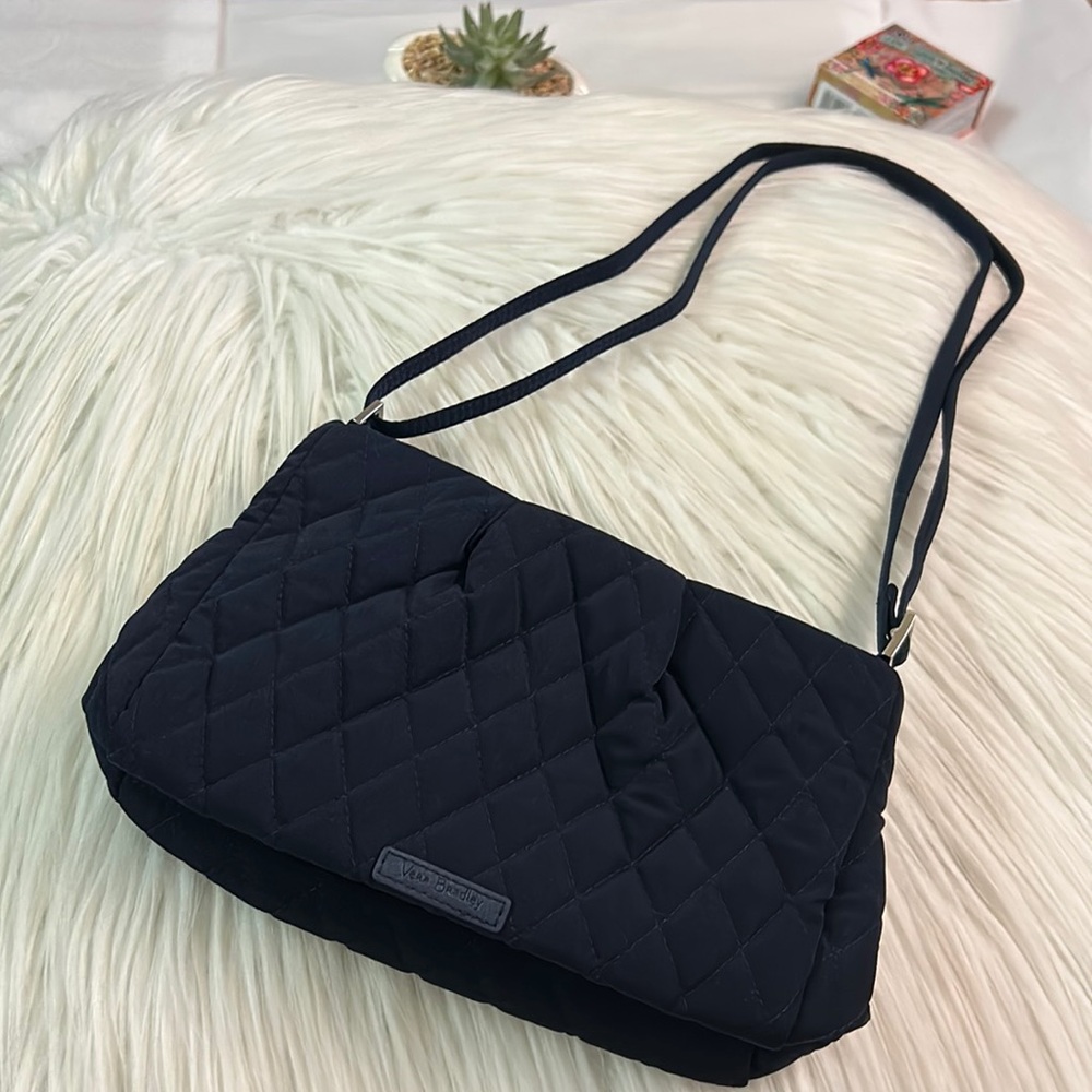 Classic Vera Bradley Quilted Crossbody Sling Bag in Blue - EUC